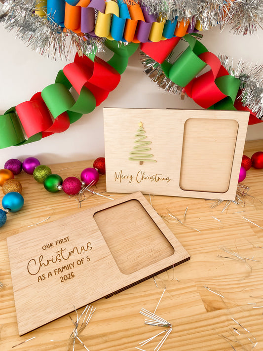 Our First Christmas As A Family of… Photo Frame