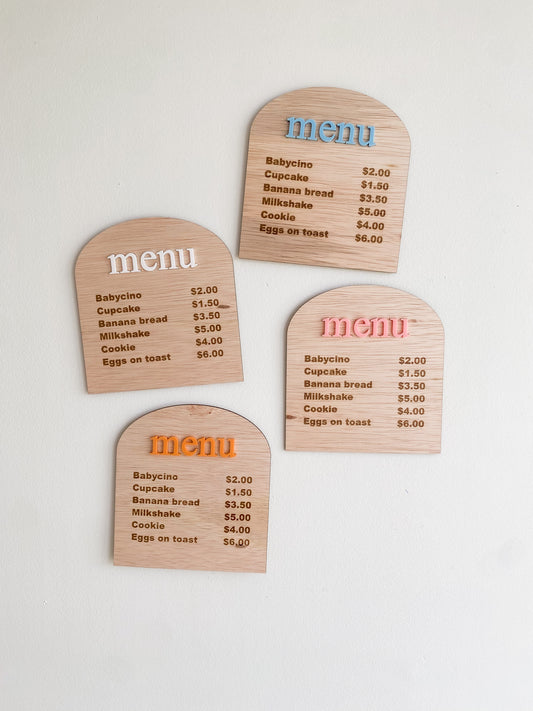 Children's Menu Signs