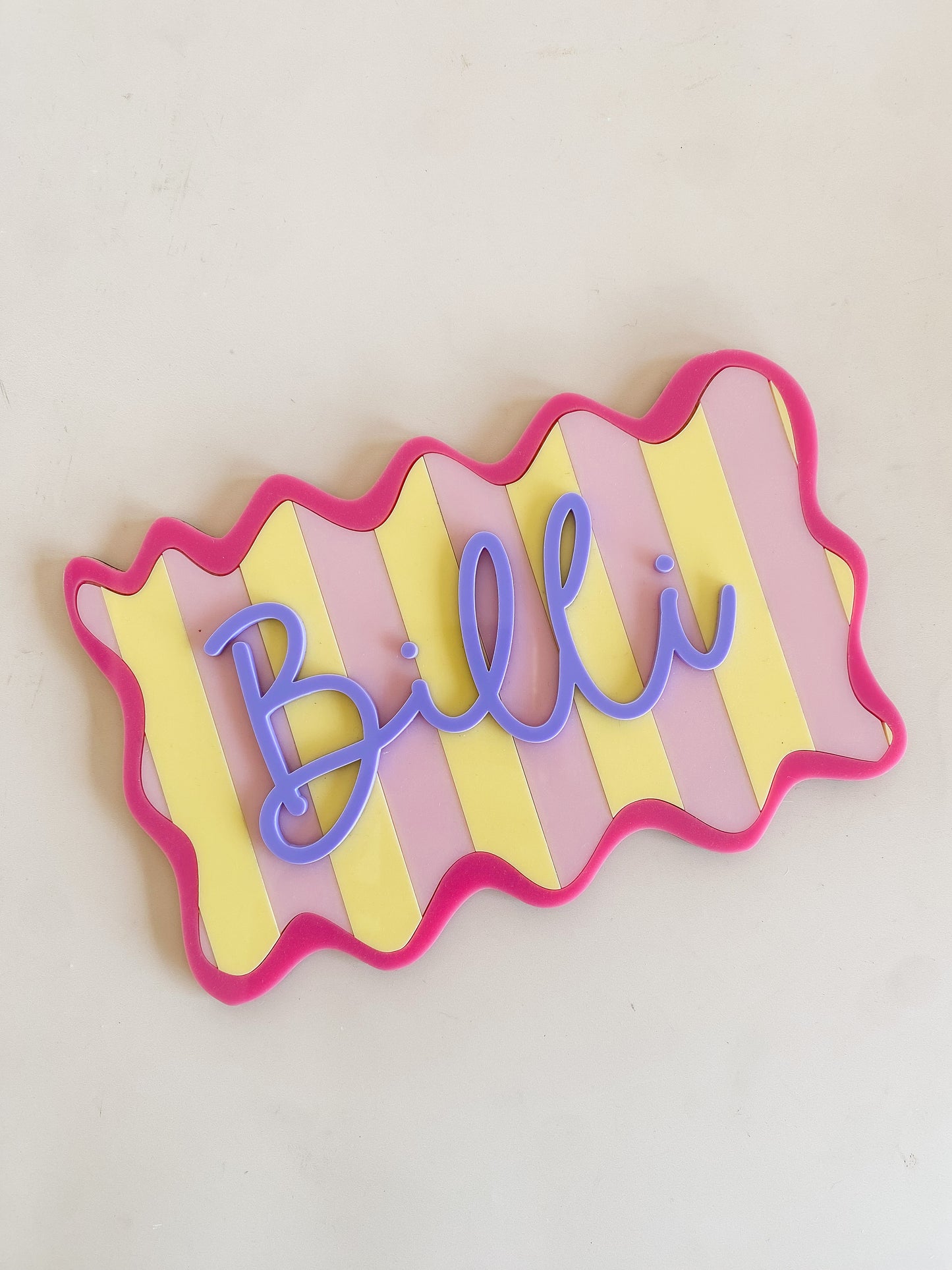 Wavy Striped Personalised Name Sign