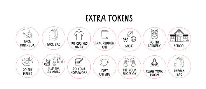Daily Responsibilities Board -Extra Tasks Tokens